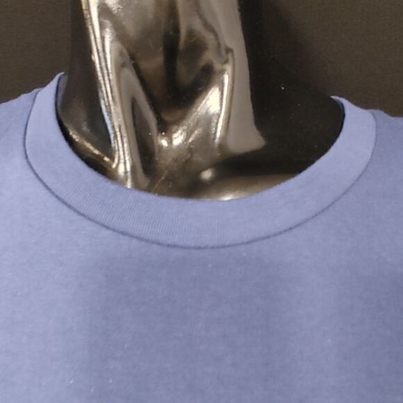 LADIE'S HANES BEEFY T CREW NECK T SHIRT NAVY - Picture 2 of 6